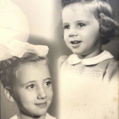 Danielle (Dany) Kahn (left) with her brother Robert (Bobby) 1947