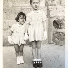 Danielle (Dany) Kahn (right) with her brother Robert (Bobby) 1947