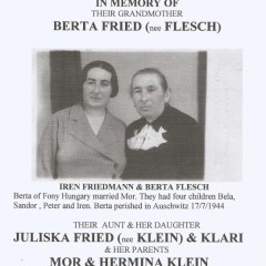 In memory of relatives