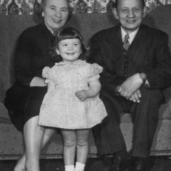 Halina's parents, Sonya and Chaim Lewiner, with her first daughter, Micheline
