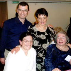 Halina with her children, Micheline (front), Jonathan and Gillian at back
