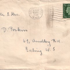 Envelope from letter to the Peskins
