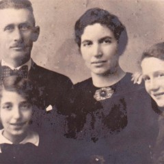 Judith aged 14 (far right in photo) with her mother,father and sister