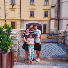 Judith's sister's grandson with his family in Hungary in 2014