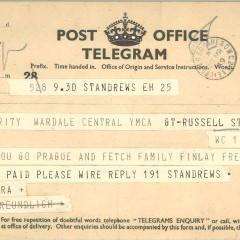 telegram to bring Freundlich family to St Andrews