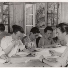 Brigitte at Hochschule eating lunch