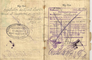 The Polish passport, showing a German Transit visa allowing Bob to go back into Germany at the age of 15