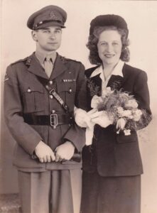 Judith and Harold at their wedding, 14th April 1946