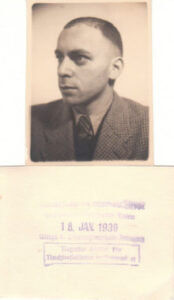 Martin Anson's ID photo taken 18 January 1939, 19 days after his release from Dachau Concentration Camp note the cropped hair from being imprisoned Back of the photo show the date taken and Studio