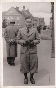 Martin Ansbacher - very smartly dressed young man - street scene Bavaria 1935?