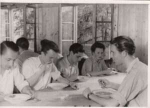Brigitte at Hochschule eating lunch