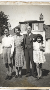 Myra with her parents and brother in 1939 in Glasgow 
